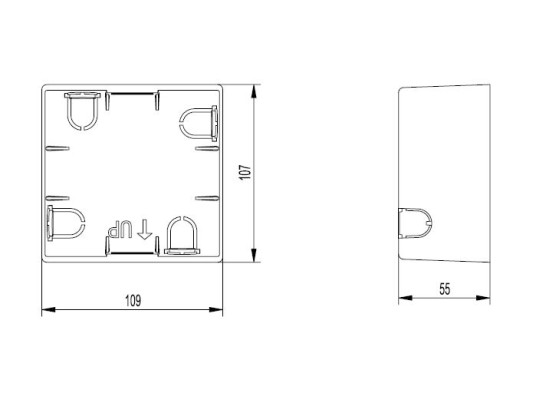 WALL SQUARE RECESSED-4W-IP65-3000K-DARK GREY