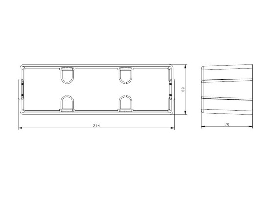 WALL RECT RECESSED-8W-IP65-3000K-DARK GREY